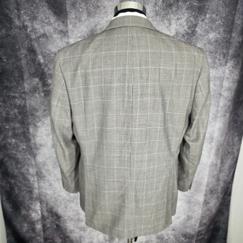 Lauren Ralph Lauren Blazer Mens 42R Gray Sports Coat 2 Buttons Wool‎ Houndstooth
